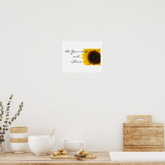 Wees jezelf zonnebloem-Poster Poster (Keuken)