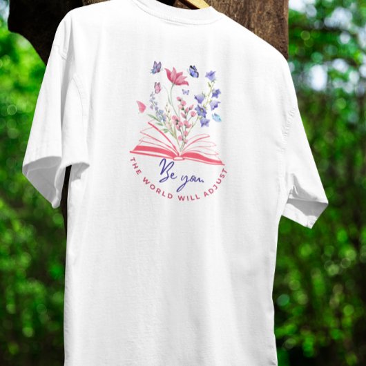 Wees jij Boho Wildflower en Boek T-shirt