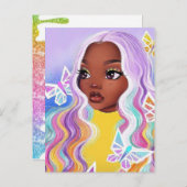 Wees jij! Briefkaart voor kleurrijke/verfdrip (Voorkant / Achterkant)