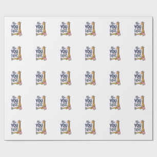 Wees Jouw Prachtige Giraffe Roller Skate Vintage T Cadeaupapier