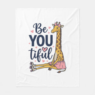 Wees Jouw Prachtige Giraffe Roller Skate Vintage T Fleece Deken
