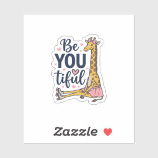 Wees Jouw Prachtige Giraffe Roller Skate Vintage T Sticker