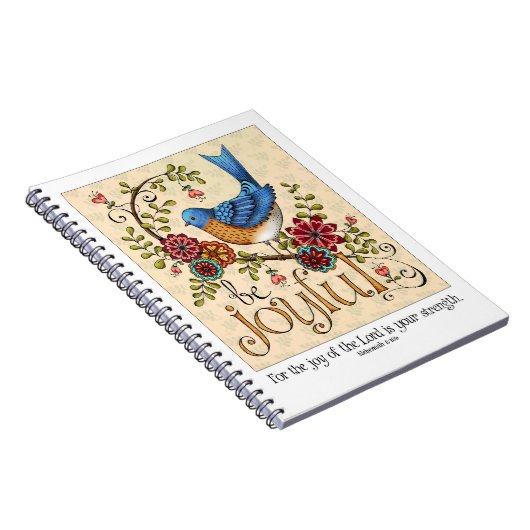 Wees Joyful Bluebird Spiral notebook Notitieboek (Rechterzijde)