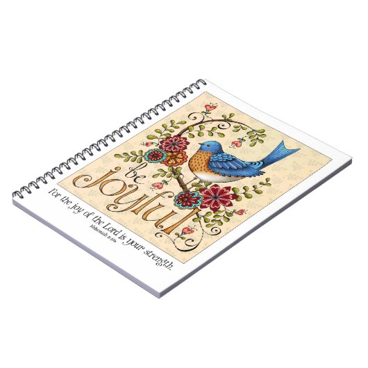 Wees Joyful Bluebird Spiral notebook Notitieboek (Linkerzijde)