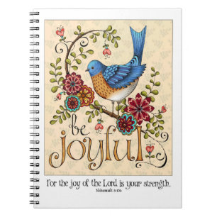 Wees Joyful Bluebird Spiral notebook Notitieboek