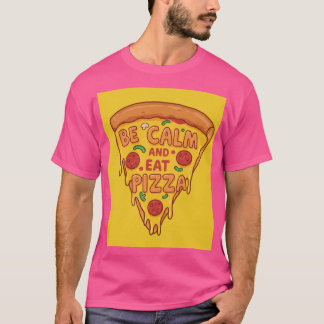 Wees kalm en eet een pizza T-shirt