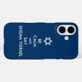 Wees kalm en zeg Shema Yisrael Case-Mate iPhone Case (Achterkant (horizontaal))