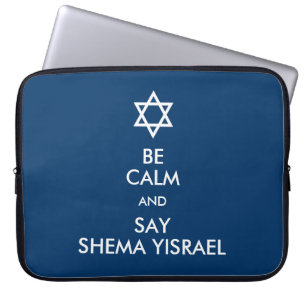 Wees kalm en zeg Shema Yisrael Laptop Sleeve