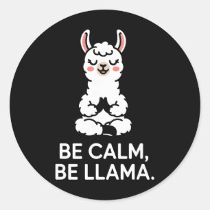 Wees kalm wees lama meditatie yoga _1 ronde sticker
