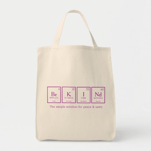 Wees KINd periodiek tafelelementen chemiesroze Tote Bag (Voorkant)