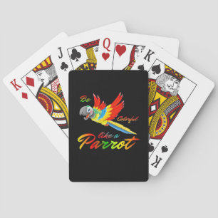 Wees kleurrijk als een papegaai pokerkaarten