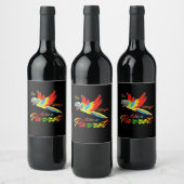 Wees kleurrijk als een papegaai wijn etiket (Flessen)