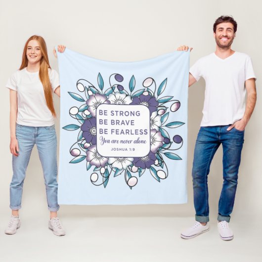 Wees krachtig Brave Fearless - Bijbel Verse Fleece Deken (In situ)