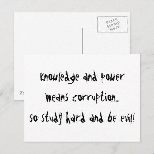 Wees kwaadaardig briefkaart (Voorkant / Achterkant)