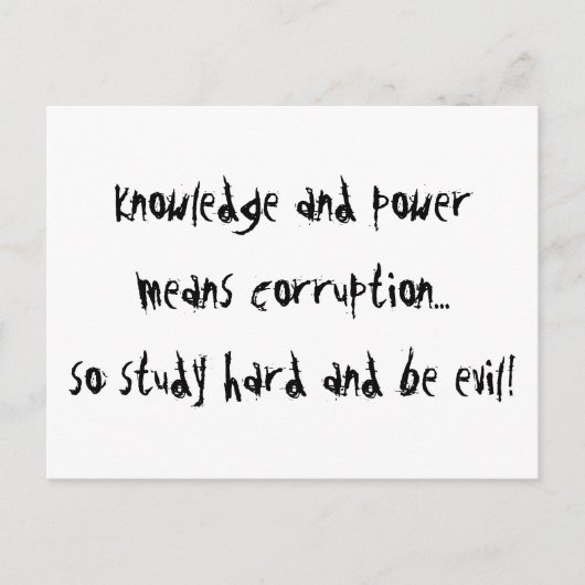 Wees kwaadaardig briefkaart (Voorkant)