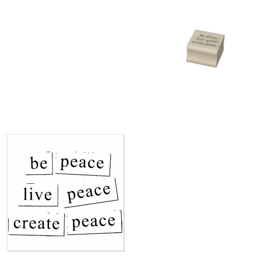 "Wees, leef, creëer vrede" Rubberstempel (Gestempeld)
