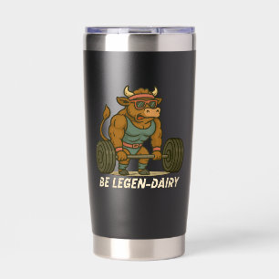 Wees Legen-dairy – Grappige Stier Deadlift Gym Wor Geïsoleerde Drinkbeker