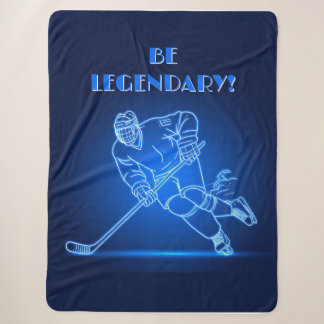 "Wees Legendarisch" Hockey Speler Sherpa Dekbed Deken