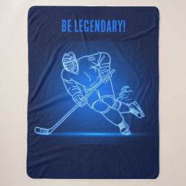 "Wees Legendarisch" Hockey Speler Sherpa Deken
