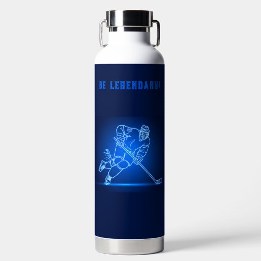 "Wees Legendarisch" Hockeyspeler Waterfles (Voorkant)
