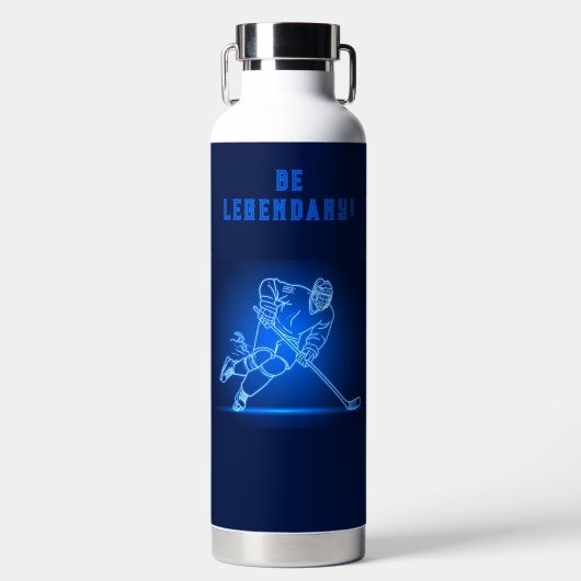"Wees Legendarisch" Hockeyspeler Waterfles (Voorkant)