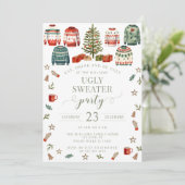 Wees lelijke trui Kerstfeest uitnodiging (Staand voorkant)