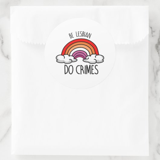 Wees lesbiennes ronde sticker (Tas)