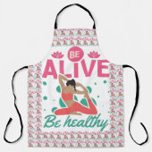 Wees levend, wees gezond – Yoga & Wellness geïnspi Schort (Voorkant)