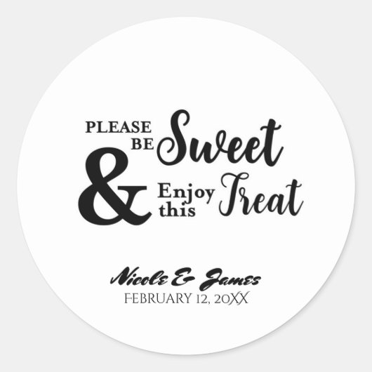 Wees Lief Geniet van deze Snoep Aangepaste Feest F Ronde Sticker (Voorkant)