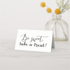 Wees Lief, Pak een Snoepje Script Tafel Voedsel Te Plaatskaartje
