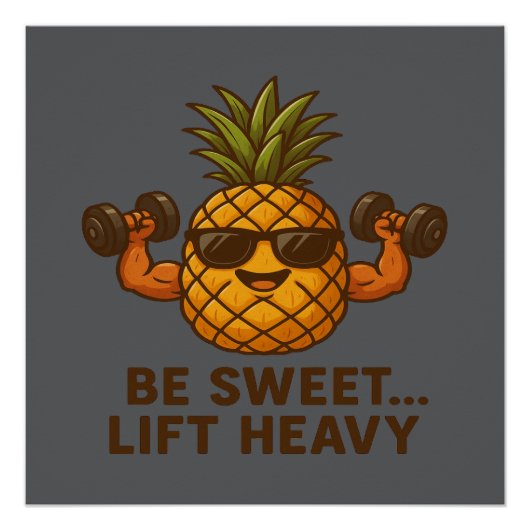 Wees lief, Til Zware Ananas Gym Fitness Grappig Perfect Poster (Voorkant)