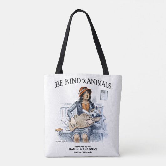 Wees lief voor de dieren Canvas tas (Achterkant)