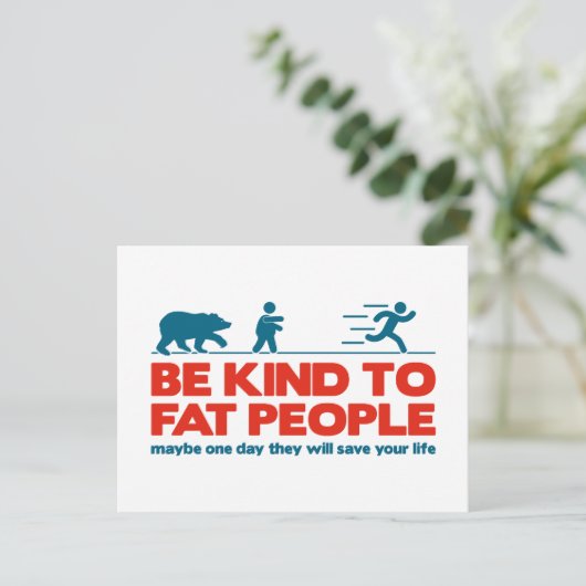 Wees lief voor dikke mensen briefkaart (Staand voorkant)