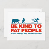 Wees lief voor dikke mensen briefkaart (Voorkant / Achterkant)