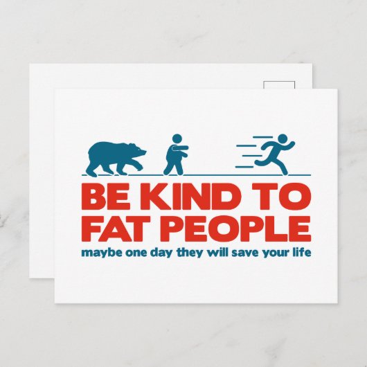 Wees lief voor dikke mensen briefkaart (Voorkant / Achterkant)