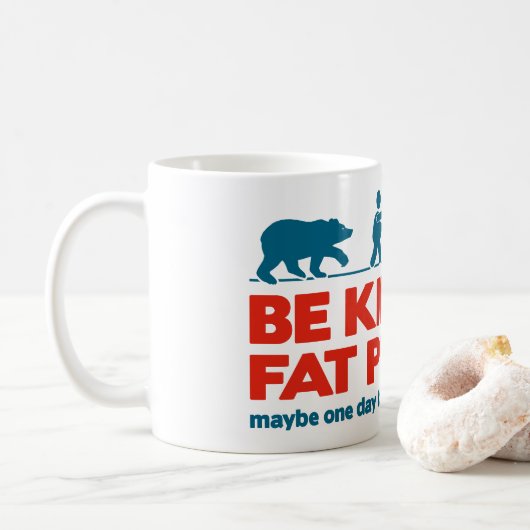 Wees lief voor dikke mensen koffiemok (Met donut)