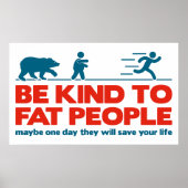 Wees lief voor dikke mensen poster (Voorkant)