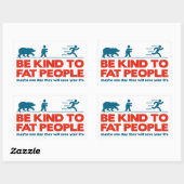 Wees lief voor dikke mensen rechthoekige sticker (Vel)