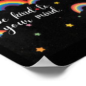 Wees lief voor je geest Rainbow Sticker Poster (Hoek)