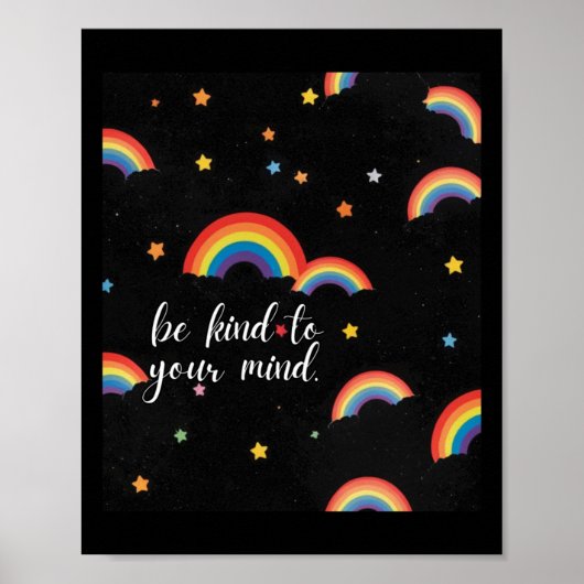 Wees lief voor je geest Rainbow Sticker Poster (Voorkant)