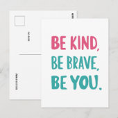 Wees lief, wees moedig, inspirerend quotes briefkaart (Voorkant / Achterkant)