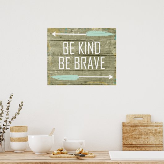 Wees lief, wees moedig poster (Keuken)
