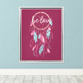 Wees Liefde Droom Catcher Canvas Afdruk (Insitu (Houten vloer))
