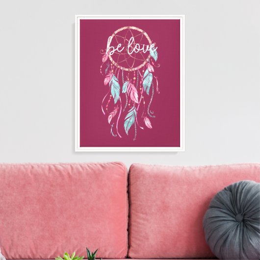 Wees Liefde Droom Catcher Canvas Afdruk (Insitu (Woonkamer))