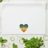 Wees Liefde Retro Regenboog Hart Theedoek (Gevouwen)