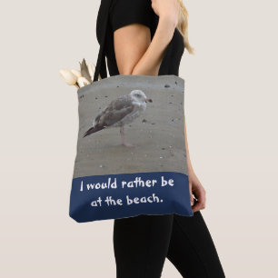 Wees liever bij de met de zeebaars geverfde zeebaa tote bag