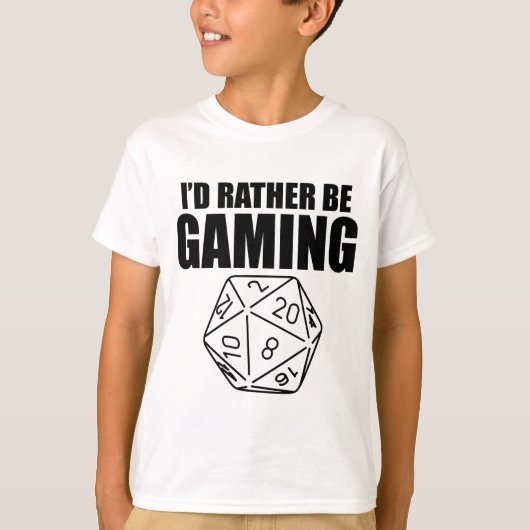 Wees liever gaming (D20) T-shirt (Voorkant)