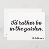 Wees liever in de tuin briefkaart (Voorkant / Achterkant)