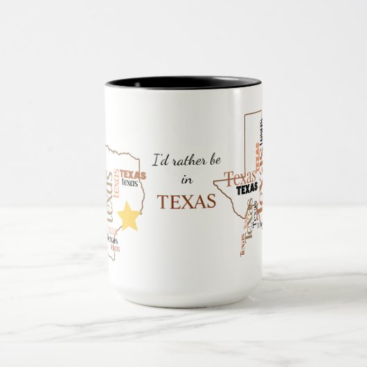 Wees liever in Texas Word Art Mok (Midden)