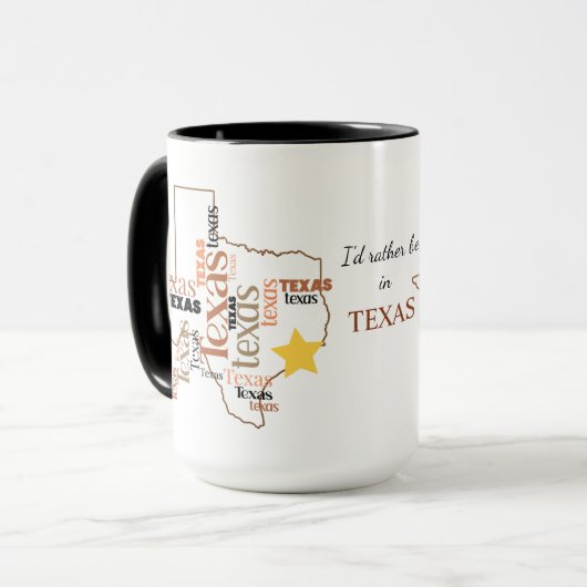 Wees liever in Texas Word Art Mok (Voorkant links)
